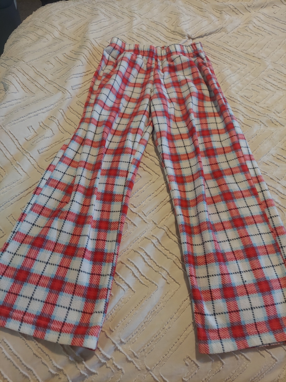 Wondershop Target Kids Small 6/7 Red Plaid Fleece Sleep Pants Loungewear
